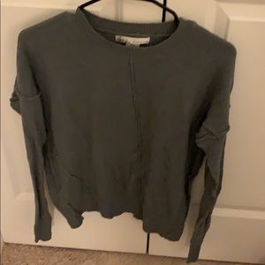 Grey-olive sweater with seam detailing